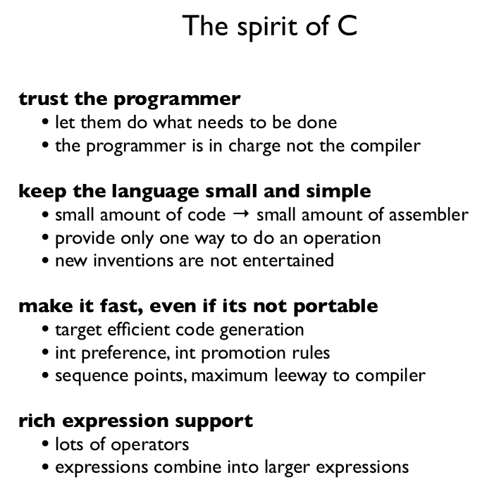 the spirit of c
